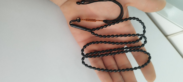 تسبیح کهربا ابنوس 101دانه تراش گندمی